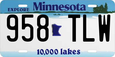 MN license plate 958TLW