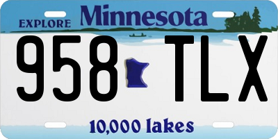 MN license plate 958TLX