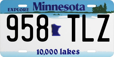 MN license plate 958TLZ