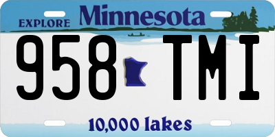 MN license plate 958TMI