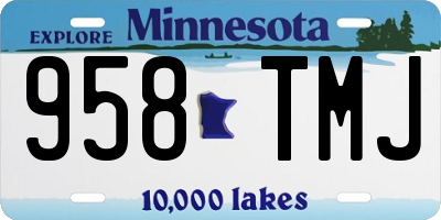 MN license plate 958TMJ