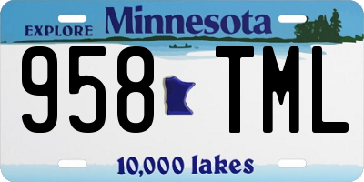 MN license plate 958TML