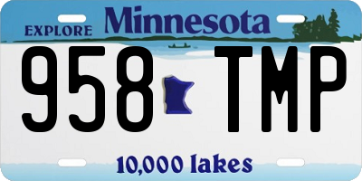 MN license plate 958TMP
