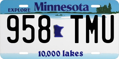 MN license plate 958TMU