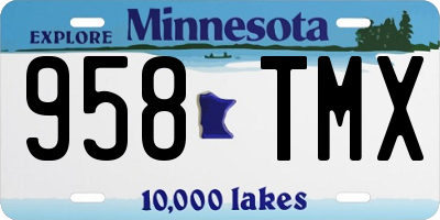 MN license plate 958TMX