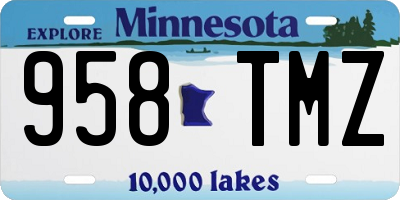 MN license plate 958TMZ