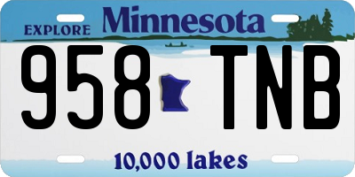 MN license plate 958TNB