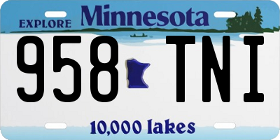 MN license plate 958TNI