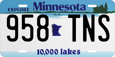 MN license plate 958TNS