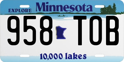 MN license plate 958TOB