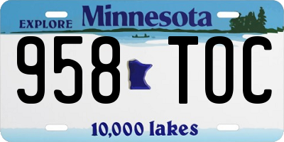 MN license plate 958TOC
