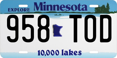 MN license plate 958TOD