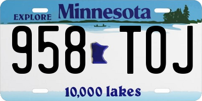 MN license plate 958TOJ