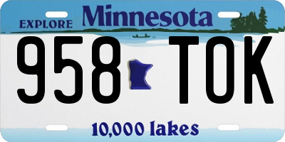 MN license plate 958TOK