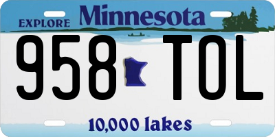 MN license plate 958TOL
