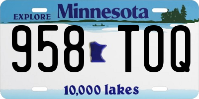 MN license plate 958TOQ