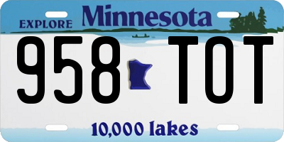 MN license plate 958TOT
