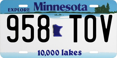 MN license plate 958TOV