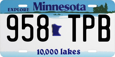 MN license plate 958TPB