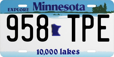 MN license plate 958TPE