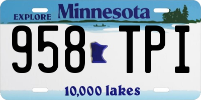 MN license plate 958TPI