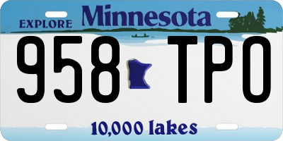 MN license plate 958TPO