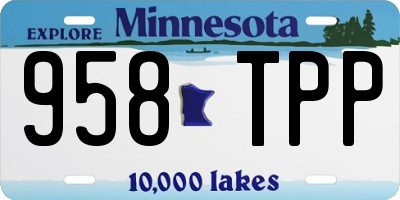 MN license plate 958TPP