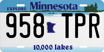 MN license plate 958TPR