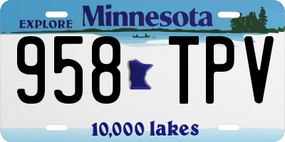 MN license plate 958TPV