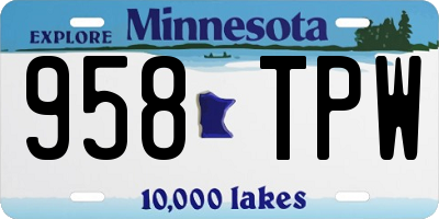 MN license plate 958TPW