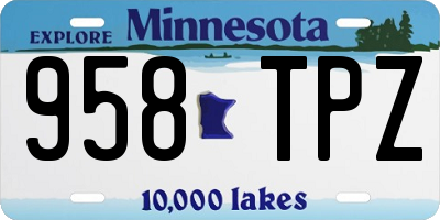 MN license plate 958TPZ