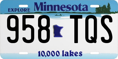 MN license plate 958TQS
