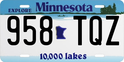 MN license plate 958TQZ