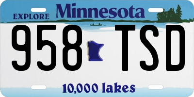 MN license plate 958TSD