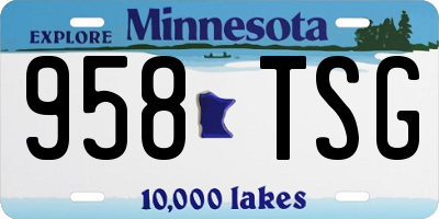 MN license plate 958TSG