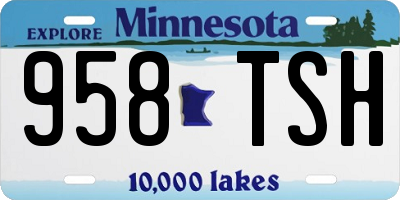 MN license plate 958TSH