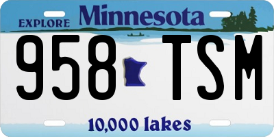 MN license plate 958TSM