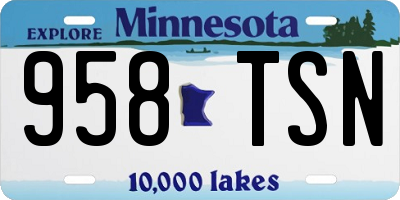 MN license plate 958TSN