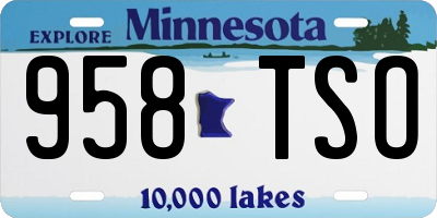 MN license plate 958TSO