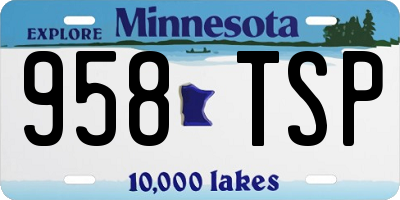 MN license plate 958TSP