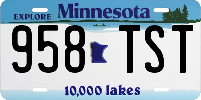 MN license plate 958TST