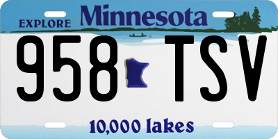 MN license plate 958TSV