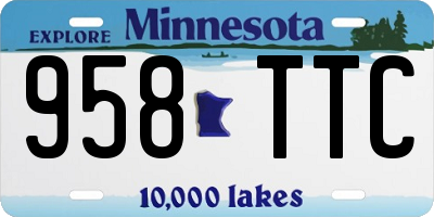 MN license plate 958TTC