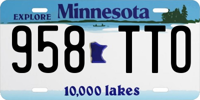 MN license plate 958TTO