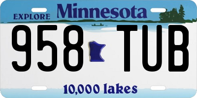 MN license plate 958TUB
