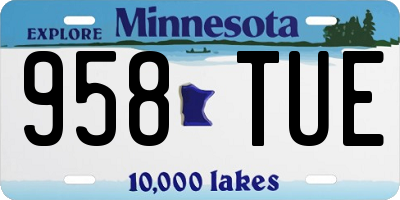MN license plate 958TUE