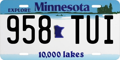 MN license plate 958TUI