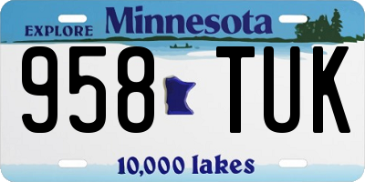MN license plate 958TUK