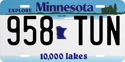 MN license plate 958TUN