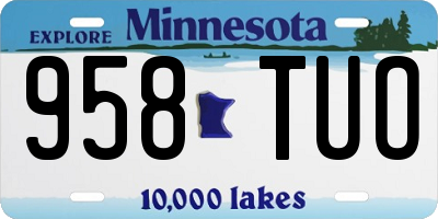 MN license plate 958TUO